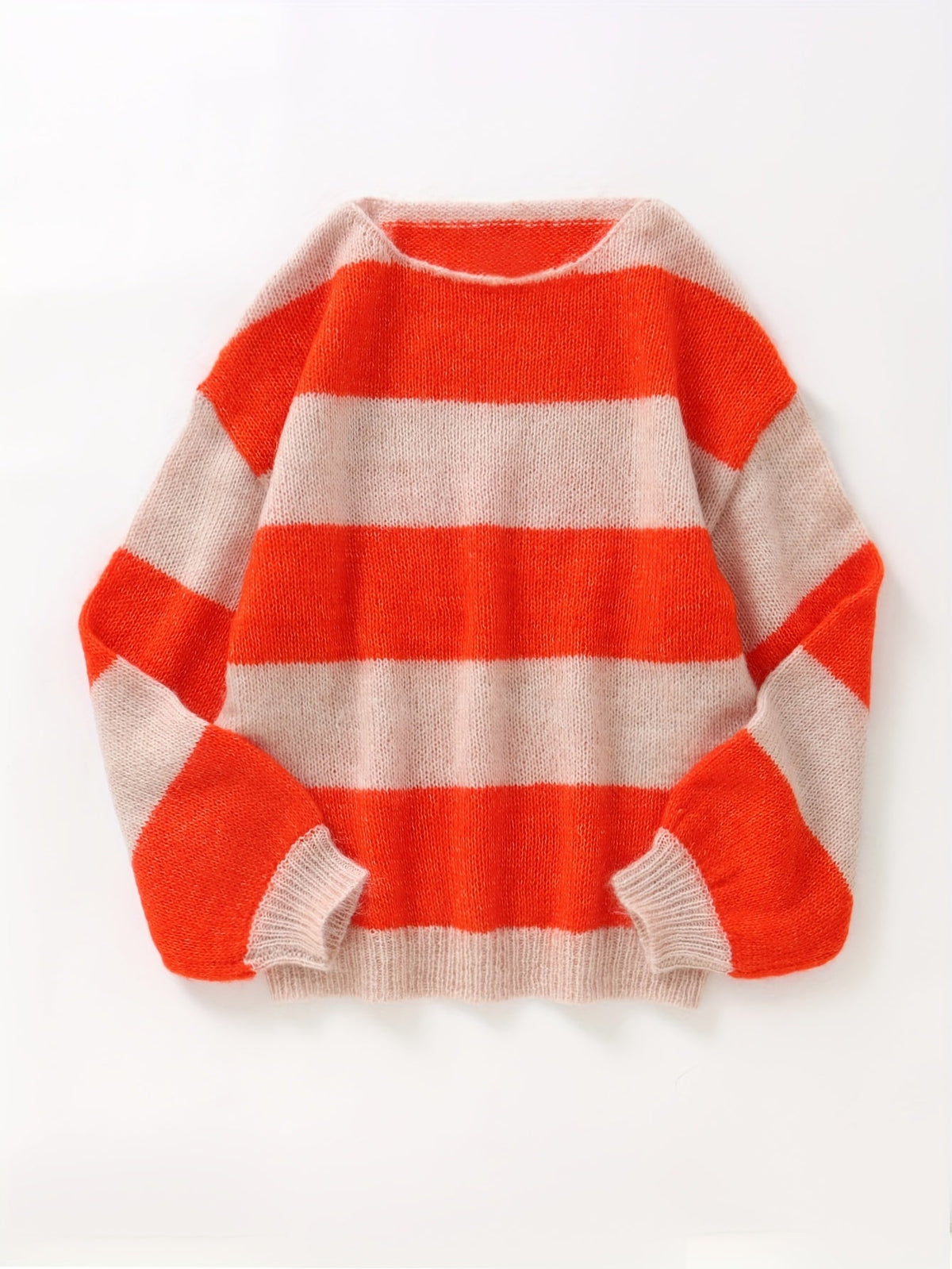 Damen Winterpullover Gestreift Baumwolle Lässig-4