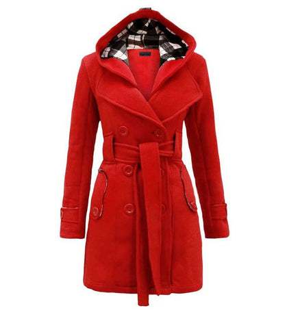 Langer Wintermantel Damen Isoliert Elegant Polyester-5