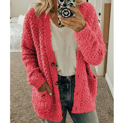 Lange Strickjacke Damen Offene Vorderseite Polyester und Baumwolle 2