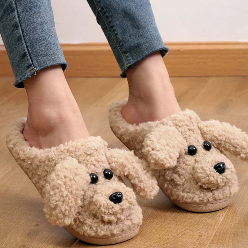 Kinder Hausschuhe Plüsch Hundedesign TPR-Sohle-6