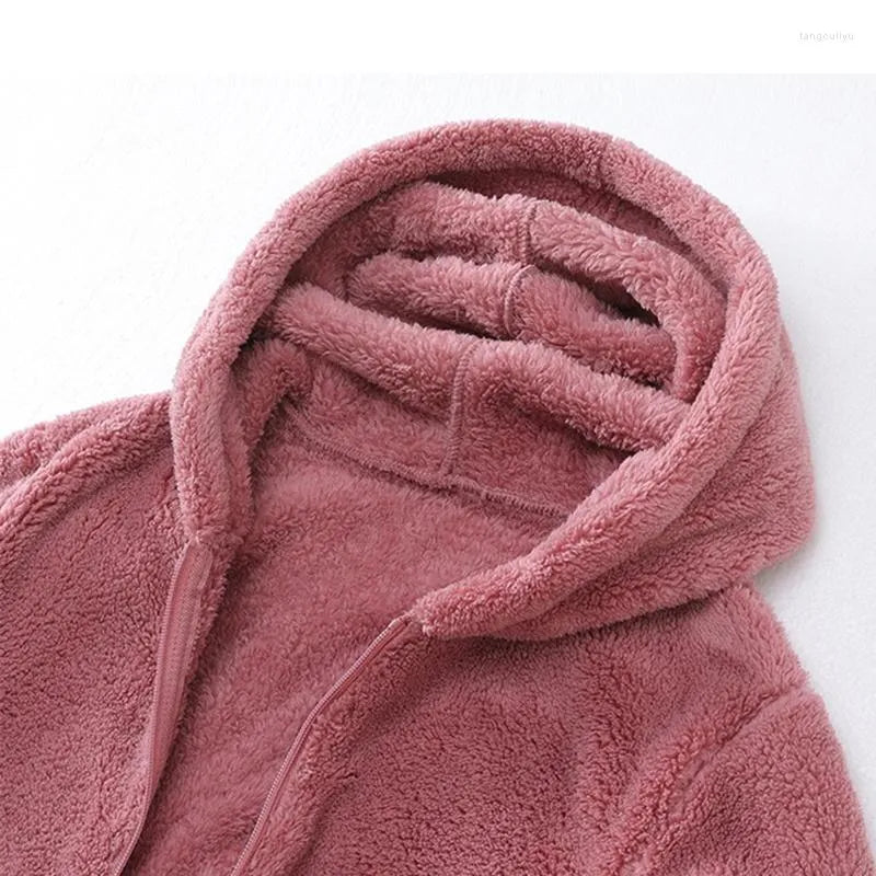 Damen-Sweatshirt, aus Korallfleece, mit großer Kapuze-4