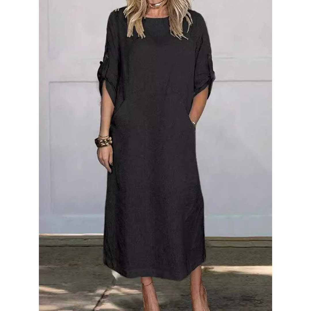 Variantbild für Damen Freizeitkleid, Choppy-Schnitt, langärmelig, 100% Baumwolle-19