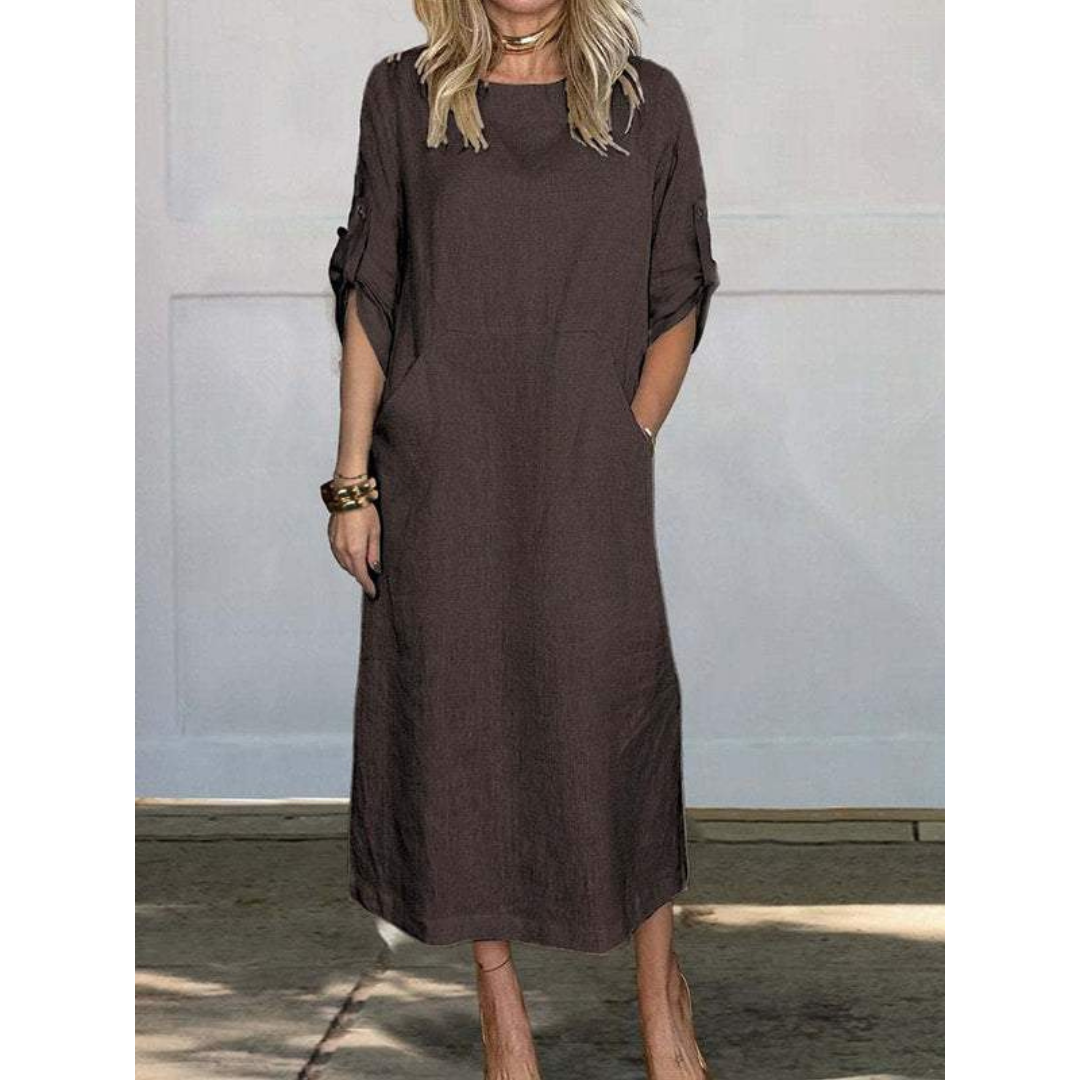 Variantbild für Damen Freizeitkleid, Choppy-Schnitt, langärmelig, 100% Baumwolle-25