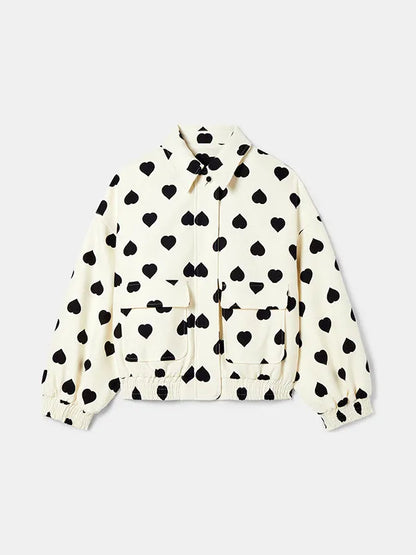 Damenjacke mit Herzmuster Vielseitiges Design Polyester 5