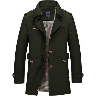 Herren-Trenchcoat, klassisches Design, wasserabweisendes Material-4