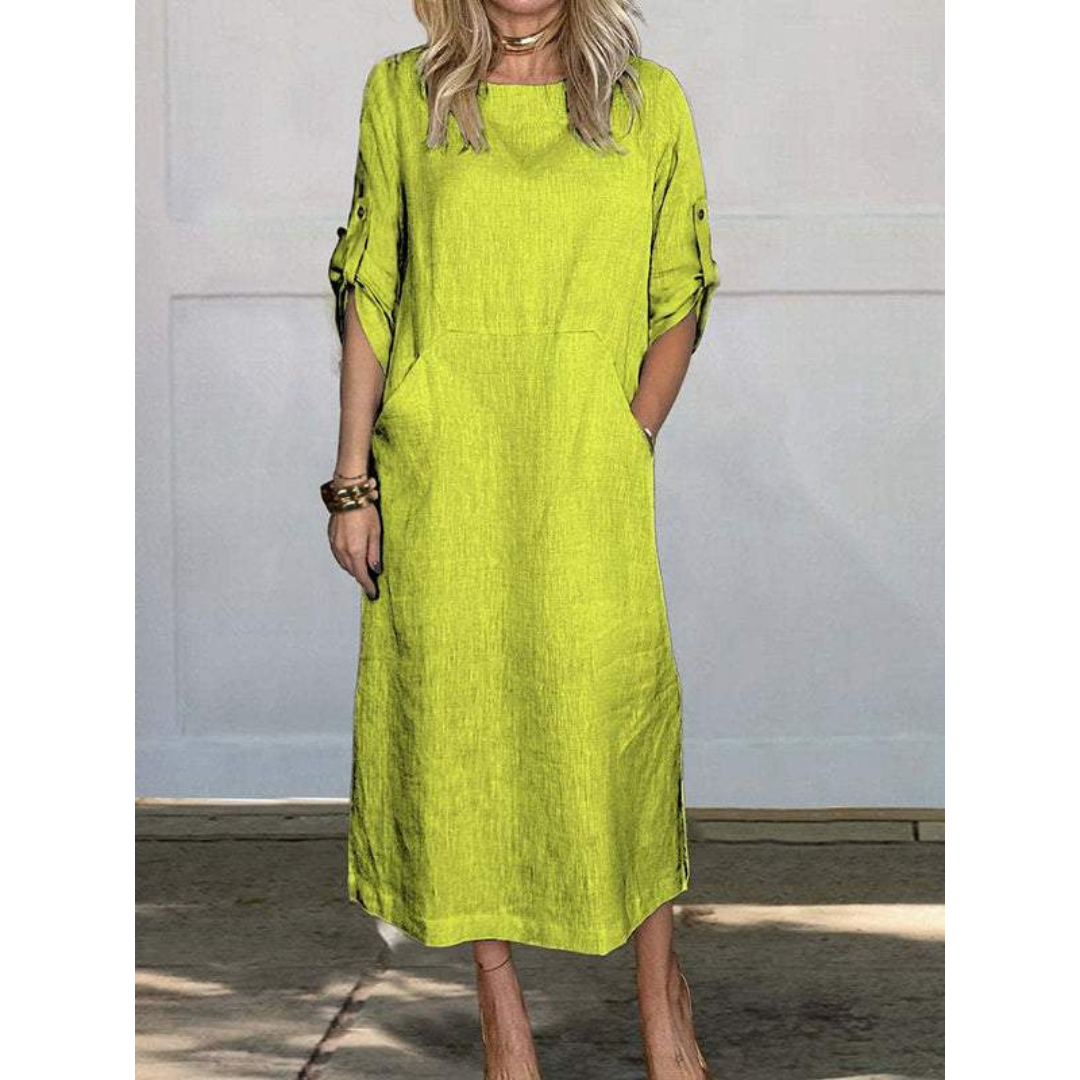 Variantbild für Damen Freizeitkleid, Choppy-Schnitt, langärmelig, 100% Baumwolle-33