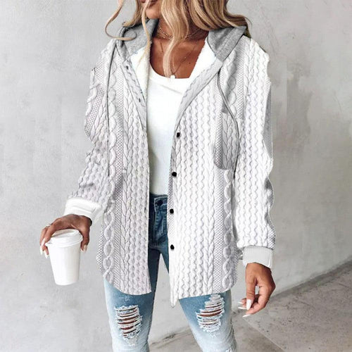 Damen-Hoodie Schick Weiches Material-1
