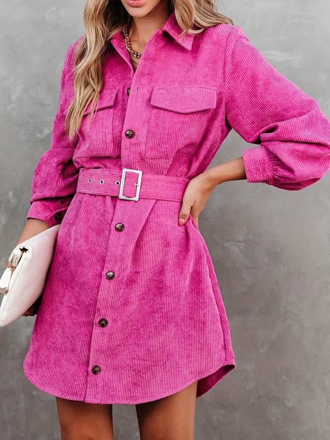 Variant image for Damen-Minikleid, Cordstoff, lange Ärmel, Polyester-13