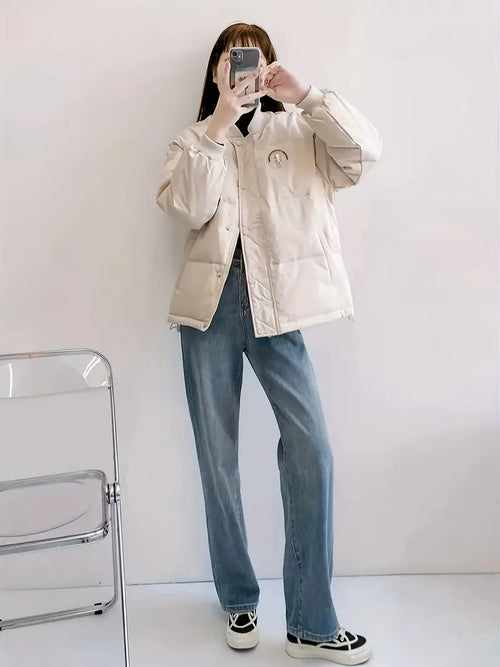 Damen Winterjacke Lang Lässiges Design mit Taschen Hochwertiges Material-1