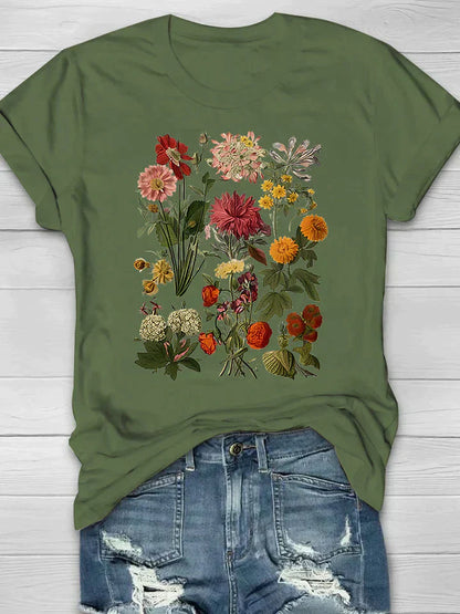 Variantenbild für Damen-T-Shirt, Blumenmuster, Relaxed Fit, 100 % Baumwolle-41
