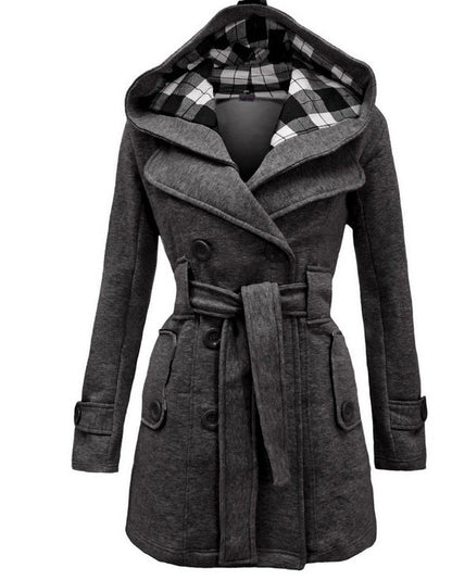 Langer Wintermantel Damen Isoliert Elegant Polyester-6