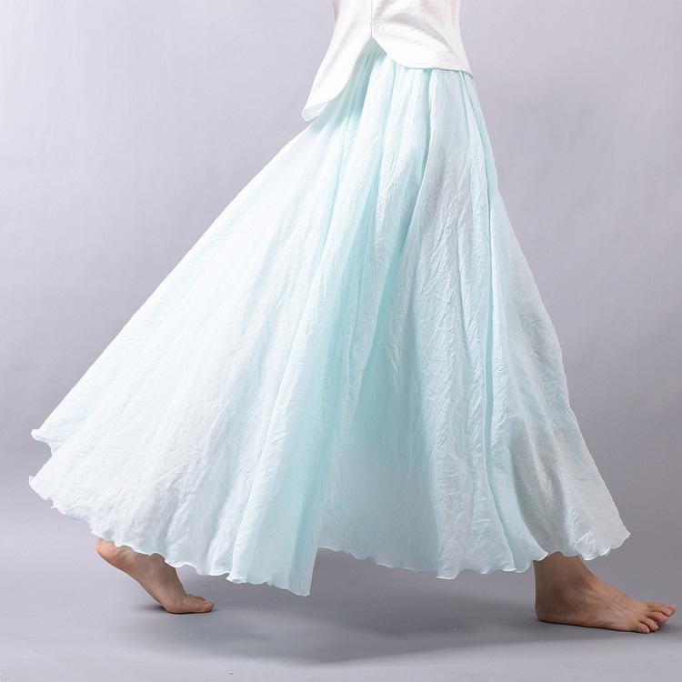 Variant image for Damen-Maxirock, Boho, Hoche Taille, Luftiges Polyester-37
