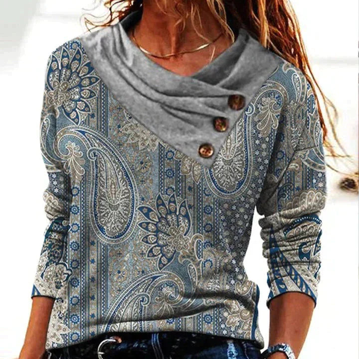 Damenstrickpullover aus 100 % Baumwolle mit nostalgischem Design – Bequeme Passform für Alltag und Fest 3