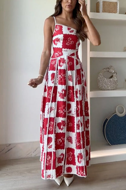 Damenkleid Asymmetrisch mit Einzigartigem Druck Baumwolle Polyester-3