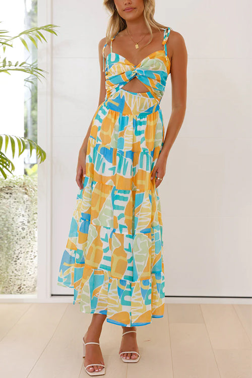 Variant image for Damen-Midikleid, Twist-Front, Ausschnitt, Cami, Baumwolle, Polyester-1