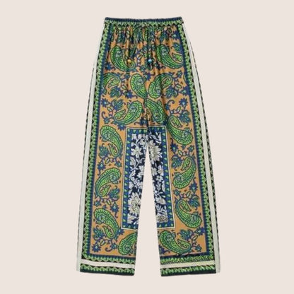 Damen-Boho-Set mit Paisley-Langhemd und Hose, 100% Baumwolle-6