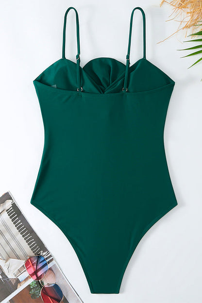 Badeanzug Damen mit Bogenfront und gemustertem Wickelrock aus Polyester-2