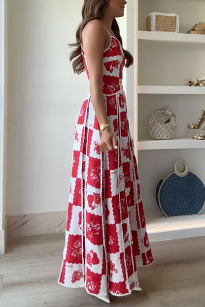 Damenkleid Asymmetrisch mit Einzigartigem Druck Baumwolle Polyester-4