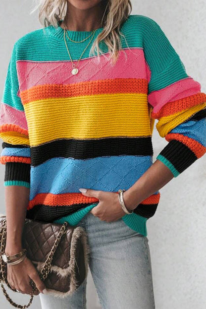 Damen-Strickpullover, lockere Passform mit abgerundeten Schultern und gemischter Konsistenz 7