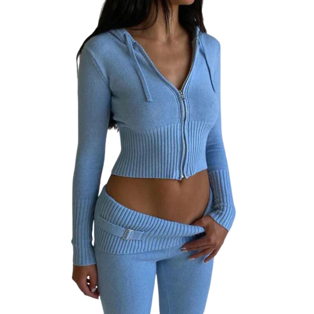 Damen-Set aus Hoodie und Hose mit modernem Design, 100 % Baumwolle-2