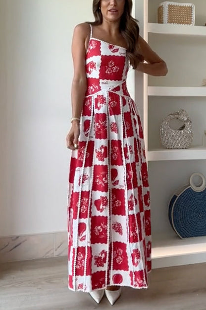 Damenkleid Asymmetrisch mit Einzigartigem Druck Baumwolle Polyester-5