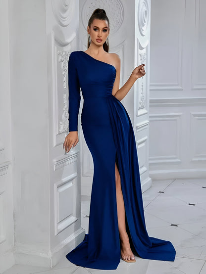 Damen-Abendkleid, drapiert, Seide, elegant 3