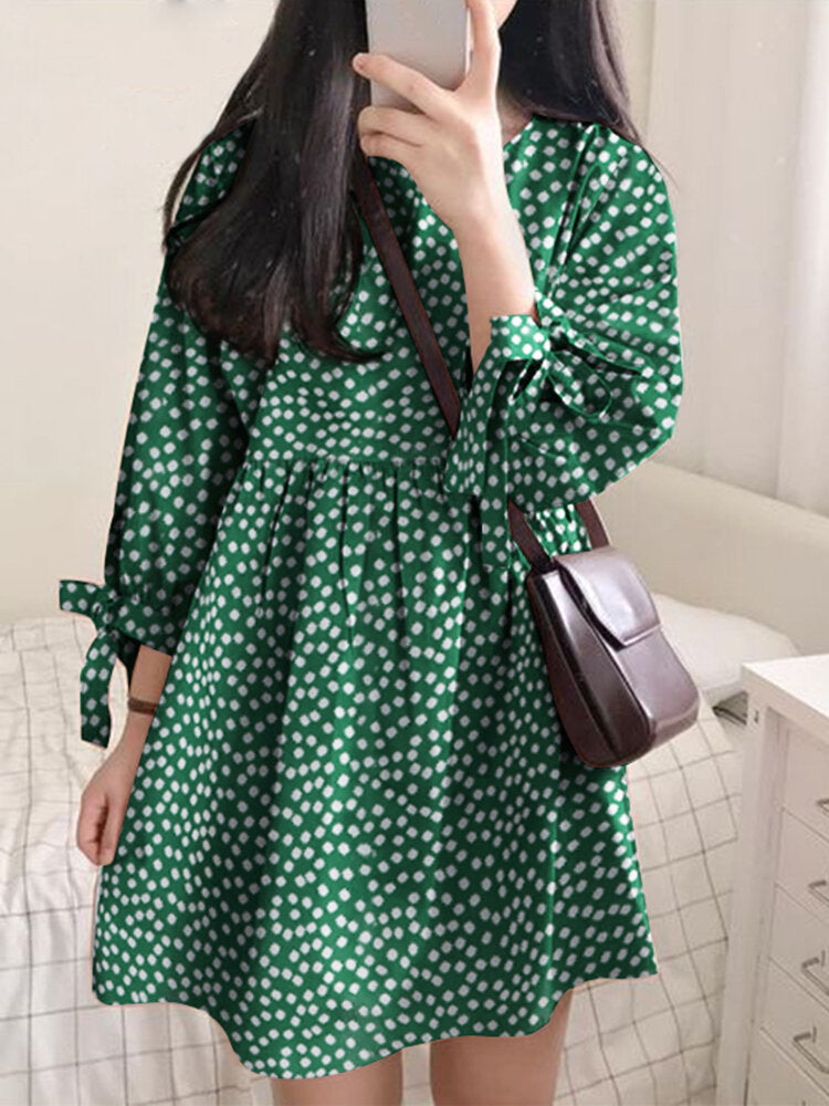 Damen-Midikleid aus Baumwolle mit Rundhalsausschnitt und lockerem Schnitt – Tupfen-Design für sommerliche Anlässe 10