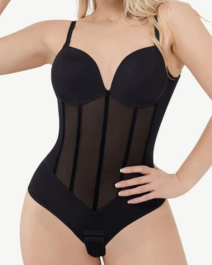Bodysuit für Frauen mit gepolsterten Cups und verstellbaren Trägern – Mesh-Design und formende Passform 4
