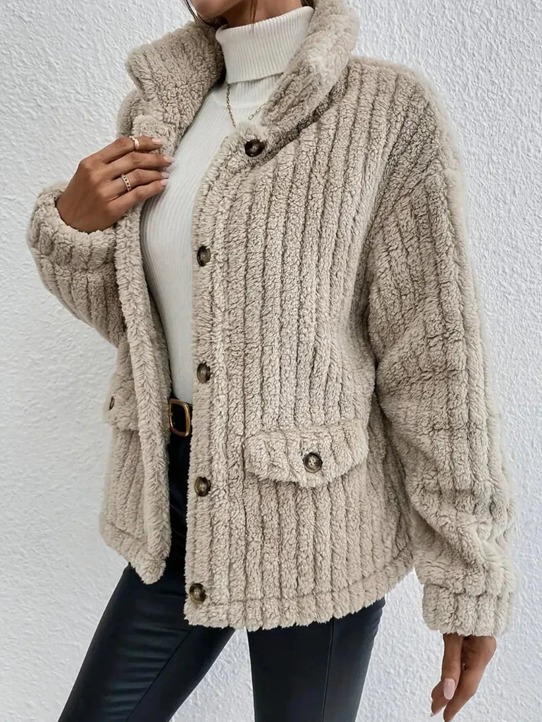 Damenjacke mit Knopfdetails im doppelseitigen Design – elegante Jacke für Damen-4