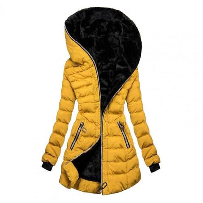 Damen-Winterjacke, lang, elegant, Polyester-Mischung 4