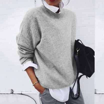 Variant image for Damen-Strickpullover, weiches Polyester, lockere Passform, lange Ärmel-9