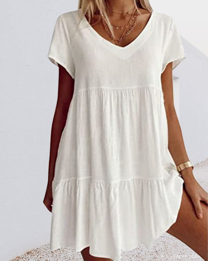 Damen-Freizeitkleid, lässig, Baumwolle, Mittlere, Länge-1