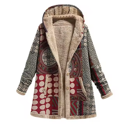 Damen Winterjacke mit Kapuze Baumwolle Modernes Design-5
