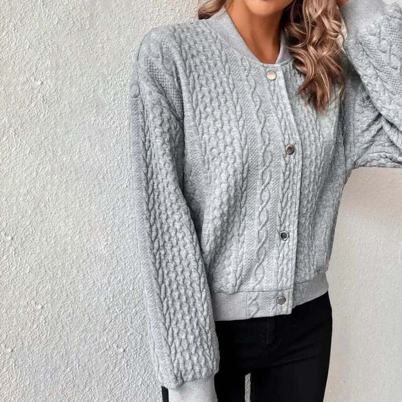 Lange Strickjacke Damen Strick Polyester und Baumwolle Casual Cardigan-2
