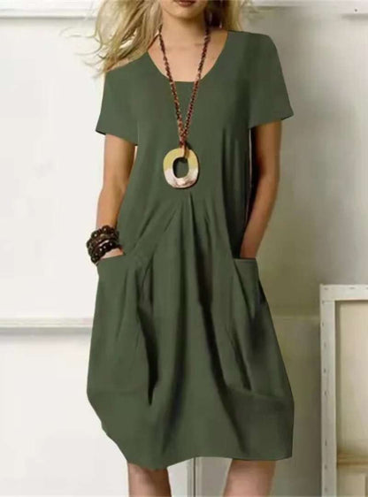 Variantenbild für Damenkleid, knielang, Rundhalsausschnitt, mit Taschen, 100% Polyester-13
