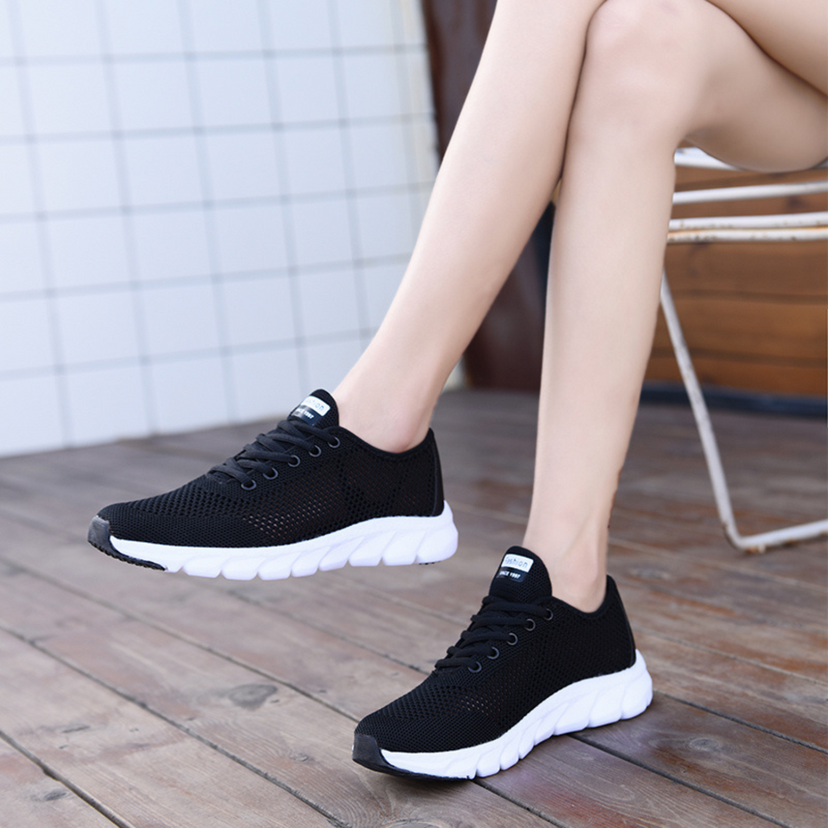 Damen-Sportschuhe, leicht mit extra Halt, atmungsaktivem Synthetikmaterial 5