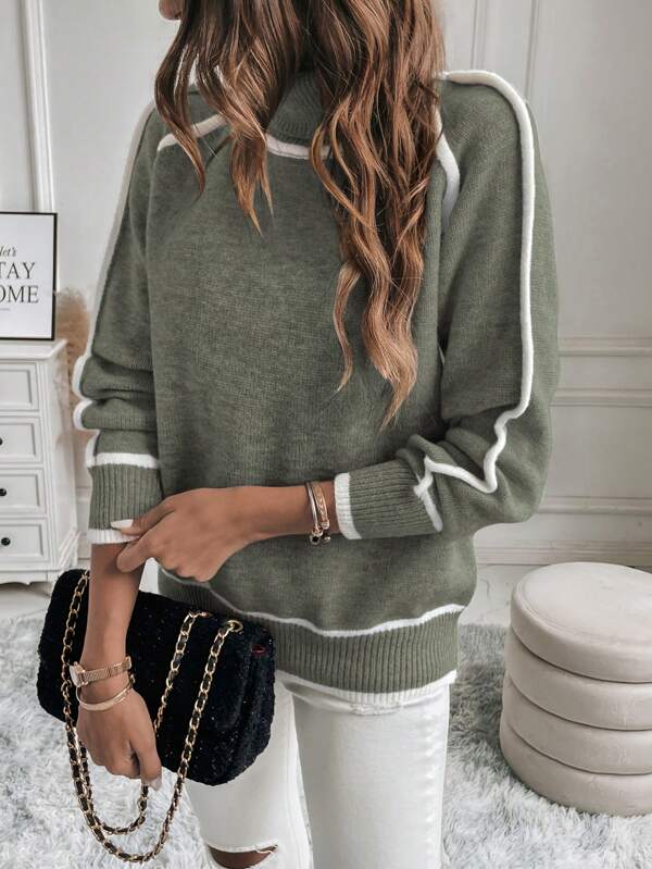 Damen-Pullover, gefütterter eleganter hochwertiger Stoff-5