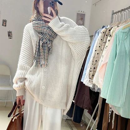 Lange Oversize-Strickjacke für Damen aus Acrylmischung – trendiger Cardigan für Herbst und Winter 5