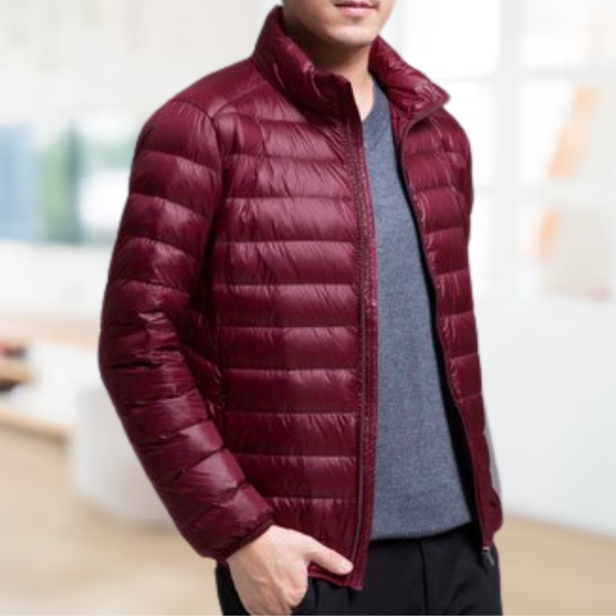 Superleichte Damenjacke mit klassischem Kragen aus Polyester für Herbst und Winter – leichte und bequeme Jacke für Damen 6