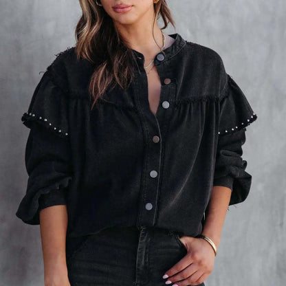 Variant image for Damenjacke Denim mit Ballonärmeln und Nieten-6