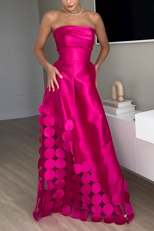 Damen-Maxikleid, trägerlos Polka Dots, Baumwolle, Polyester-4