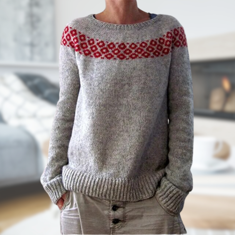 Damen-Strickpullover, Rundhals, entspannte Passform, 100% Baumwolle-2