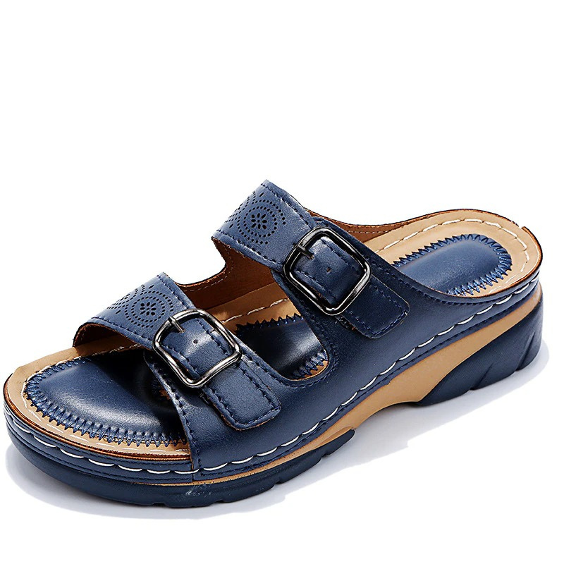 Damen-Sandalen, Leder, elegantes Design, verstellbare Riemen-3