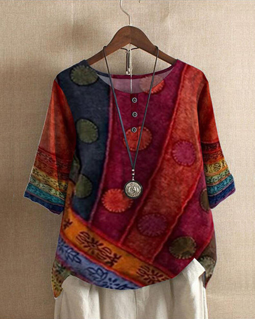 Damen-Party-Tops, Boho, Vintage, leichter Stoff-1