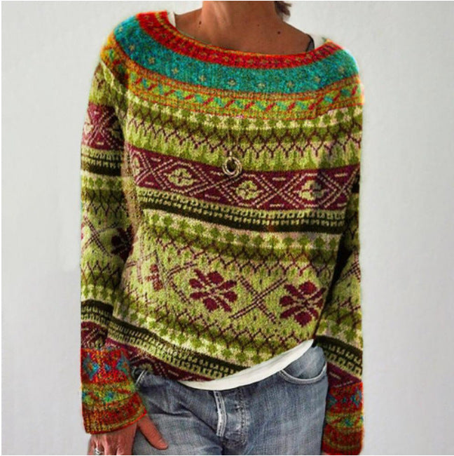Damen-Retro-Pullover, weiches Material, figurbetont-4