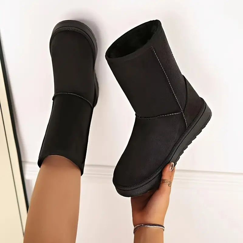Damen Ankelstiefel Wasserfest Fleece-Gefüttert Synthetikleder-5