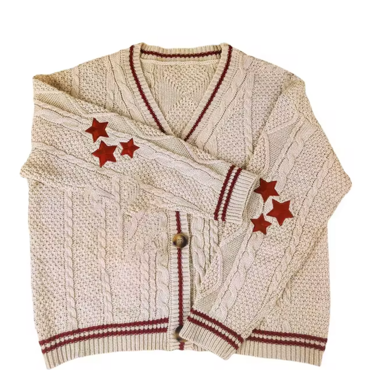 Variant image for Damen-Strickpullover, mit Sternenprint, vintage Stil, weiches Material-13