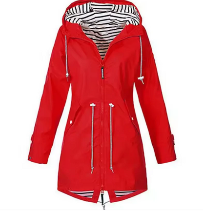 Wasserdichte Damenjacke mit Kapuze Elegantes Design Leichtes Polyester-4