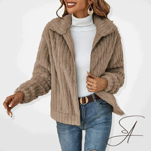 Herbstkardigan für Damen aus Plüsch – lockere Passform, weiches und elegantes Design für kalte Tage 5