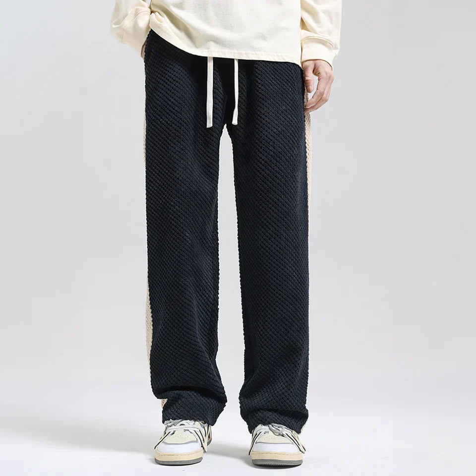 Herren-Kordelhose, Waffelstrick, verstellbarer Taille, Polyester 4